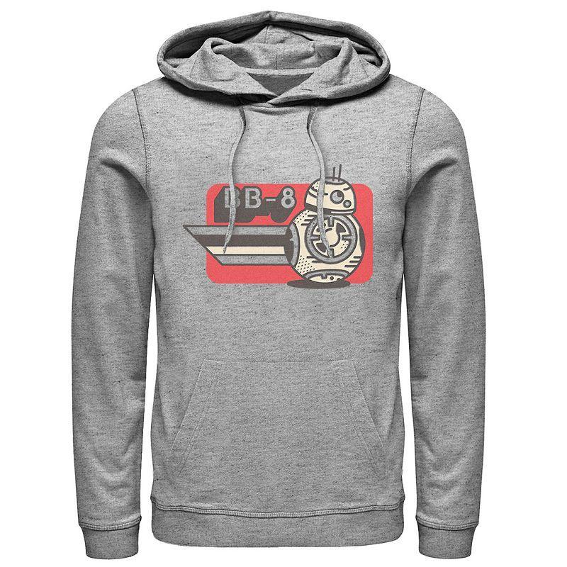 Mens Star Wars The Rise of Skywalker BB-8 on the Run Graphic Hoodie Athletic Grey Product Image