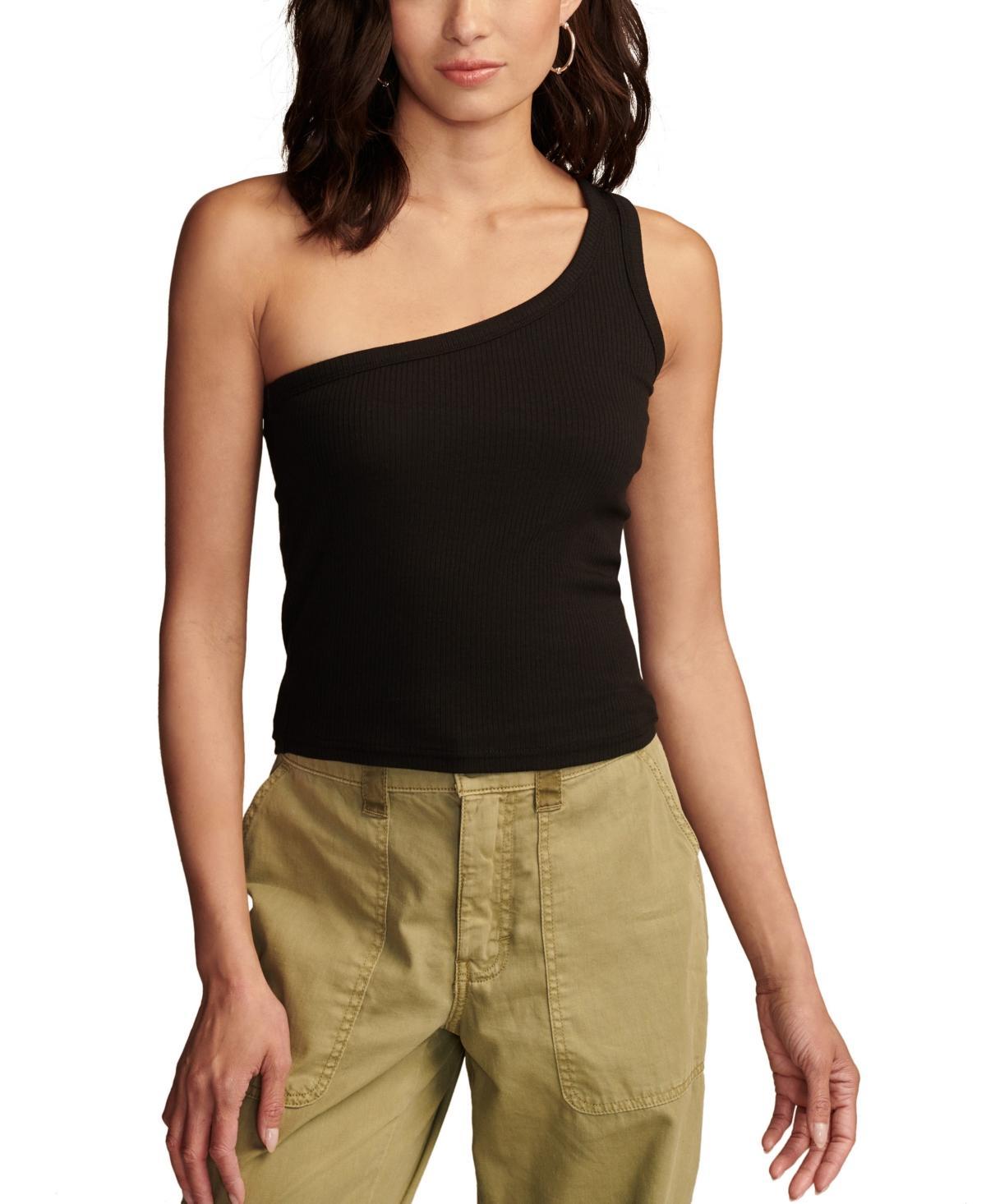 Lucky Brand Womens Asymmetric One Shoulder Sleeveless Top Product Image