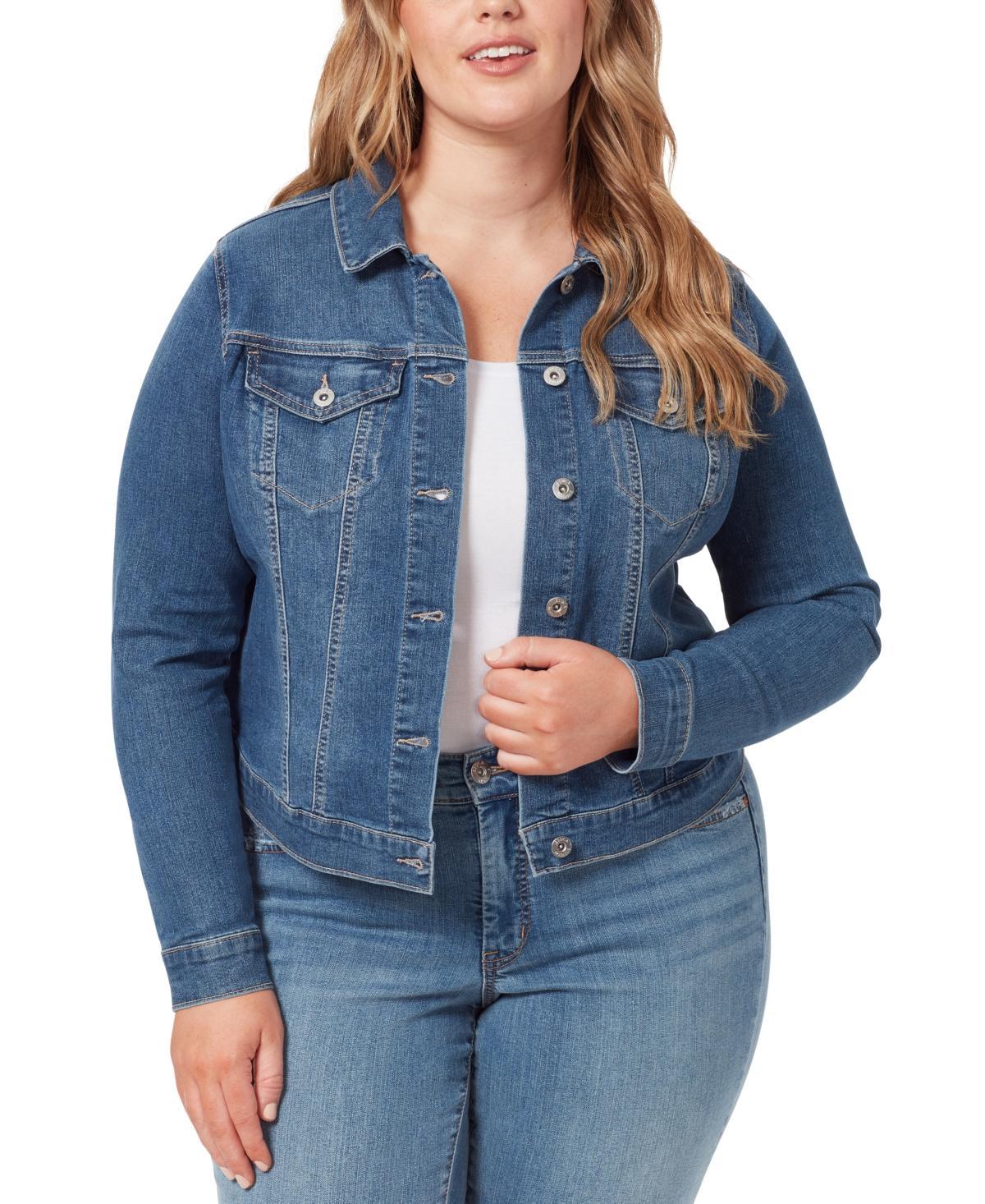 Jessica Simpson Plus Size Pixie Long Sleeve Classic Denim Jacket Product Image