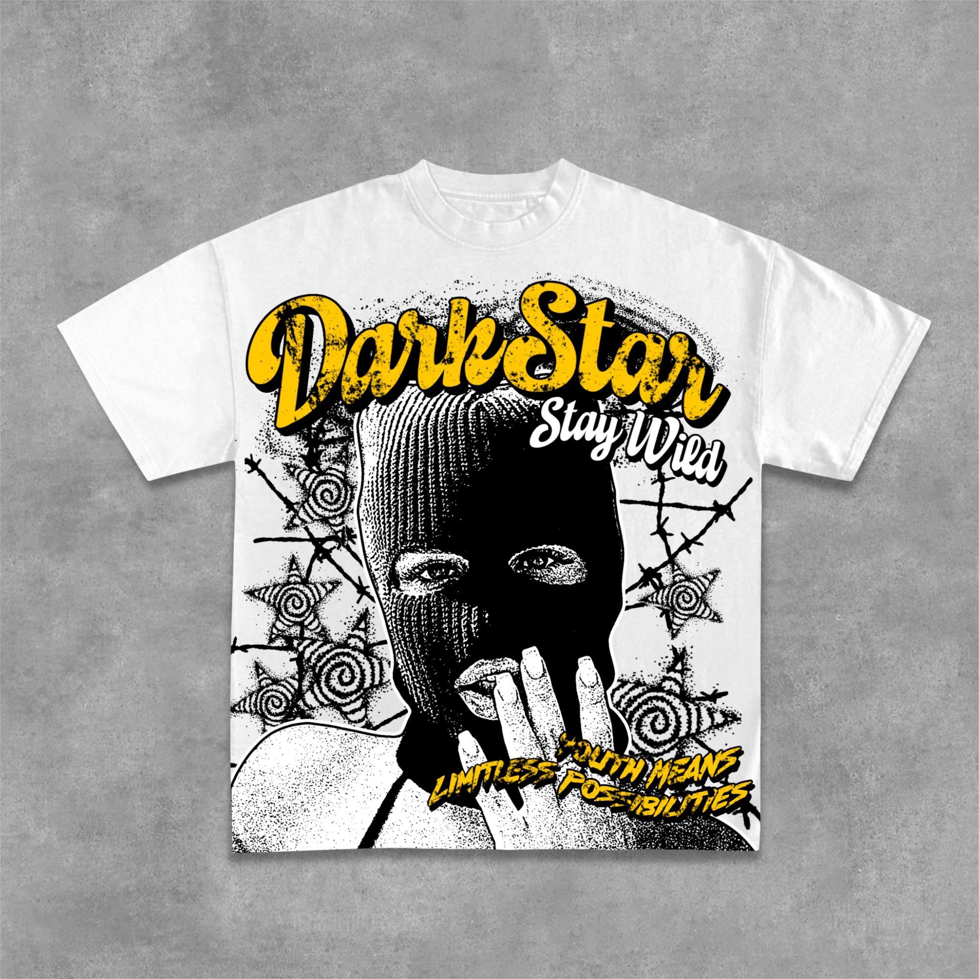 Darkstar New Print Pattern Keep Wild Cotton T-Shirt Product Image