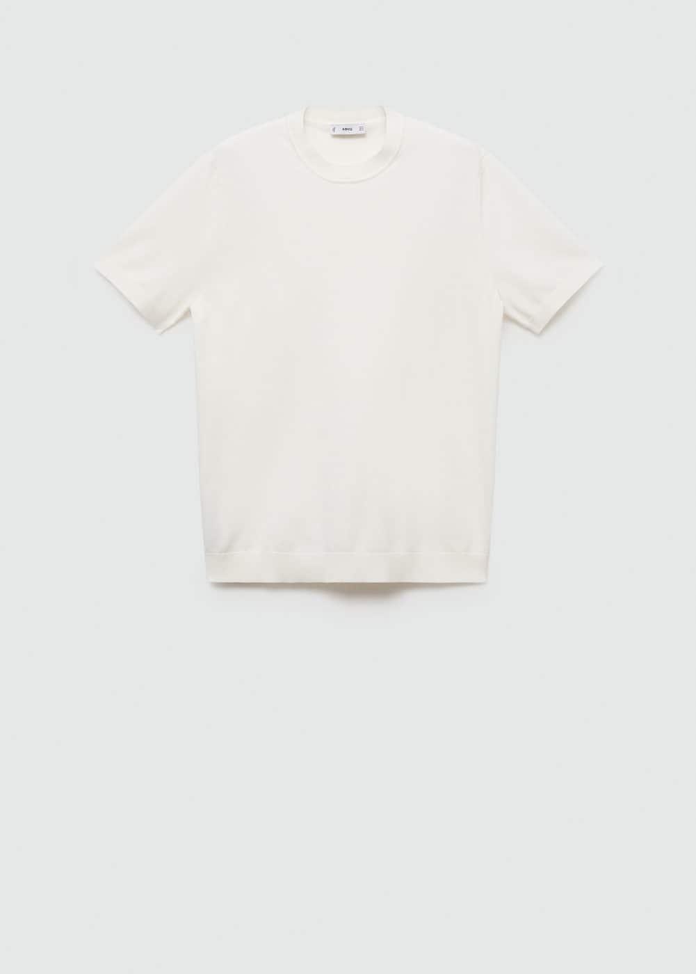 Fine-knit T-shirt - Men | MANGO USA Product Image