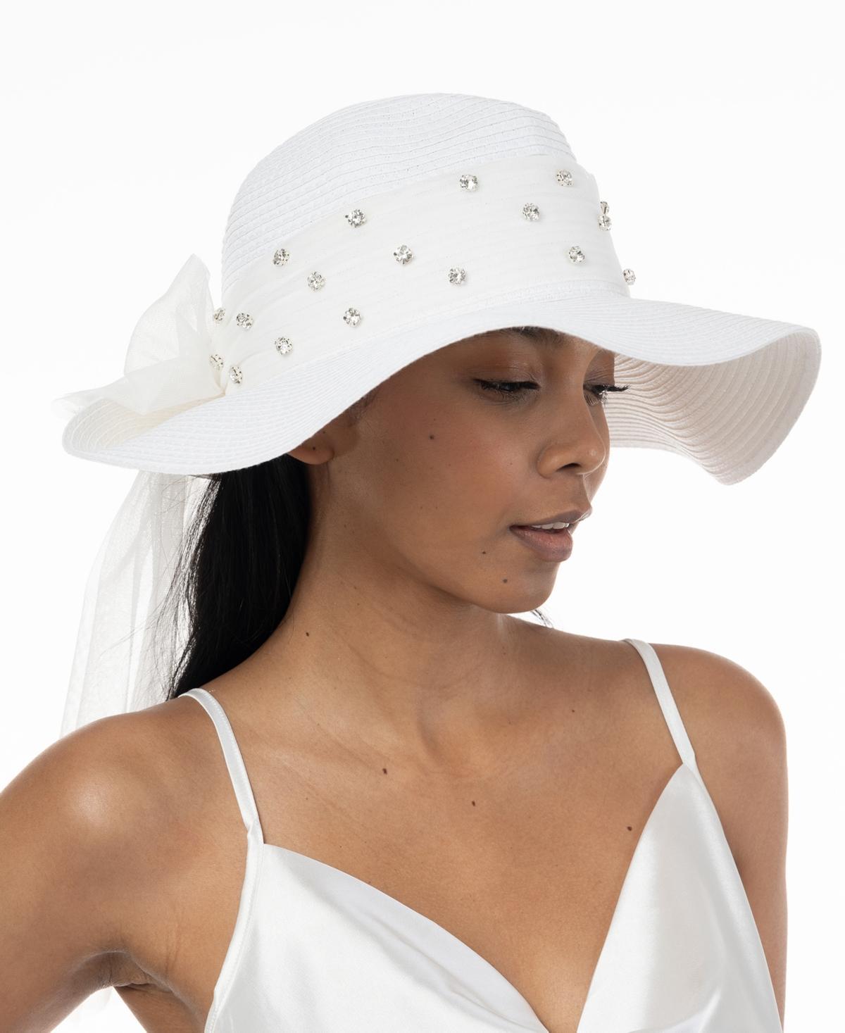 Bellissima Millinery Collection Womens Rhinestone Bow Panama Hat Product Image