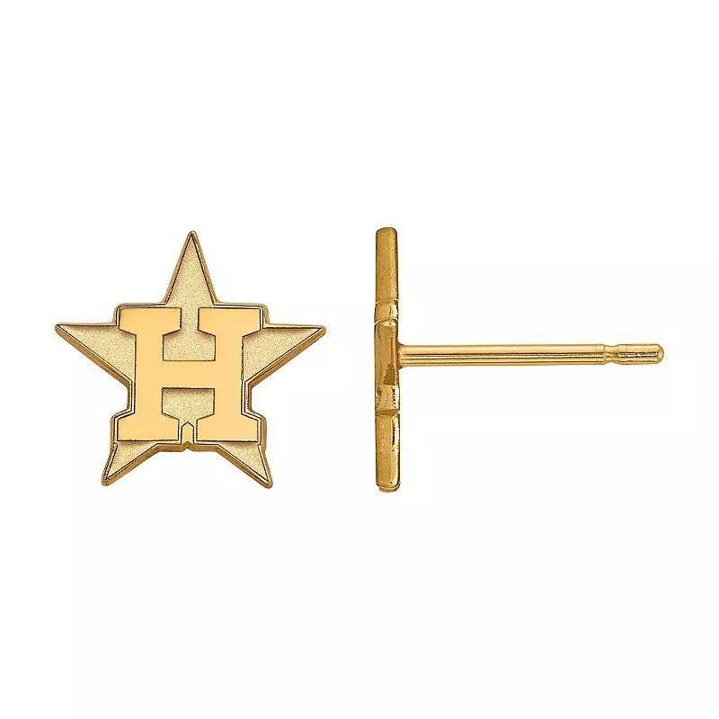 LogoArt 10K Gold Houston Astros Stud Earrings, Womens Product Image