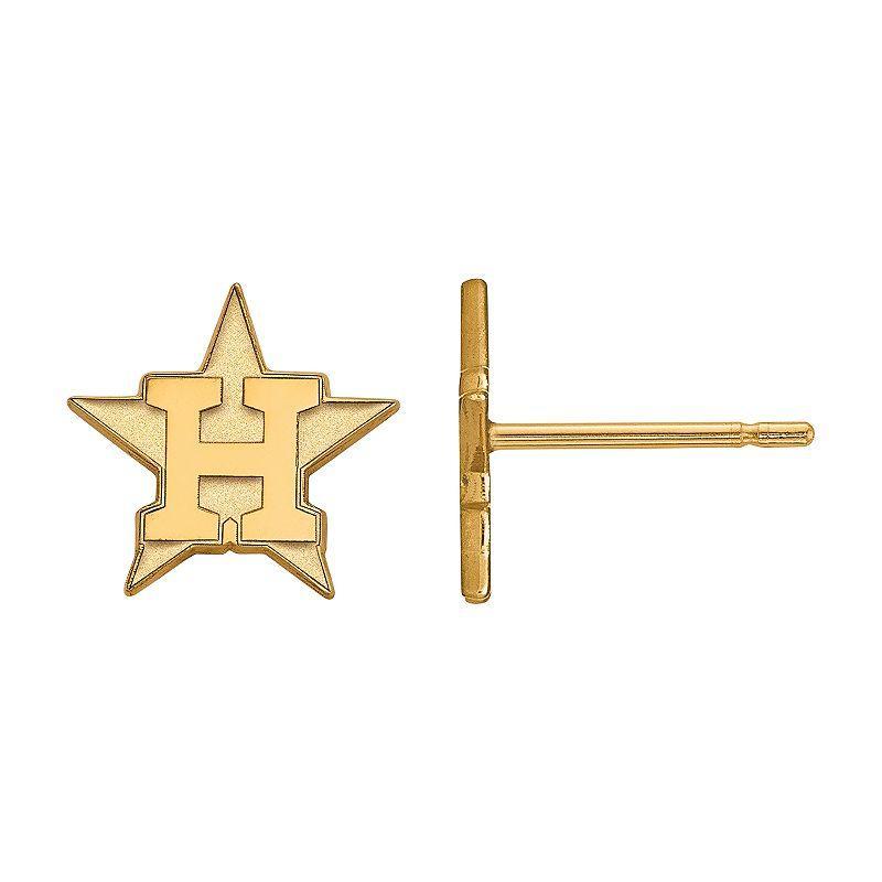 LogoArt 10K Gold Houston Astros Stud Earrings, Womens Product Image