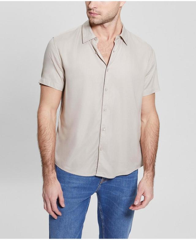 Guess Mens Eco Rayon Solid Shirt Product Image