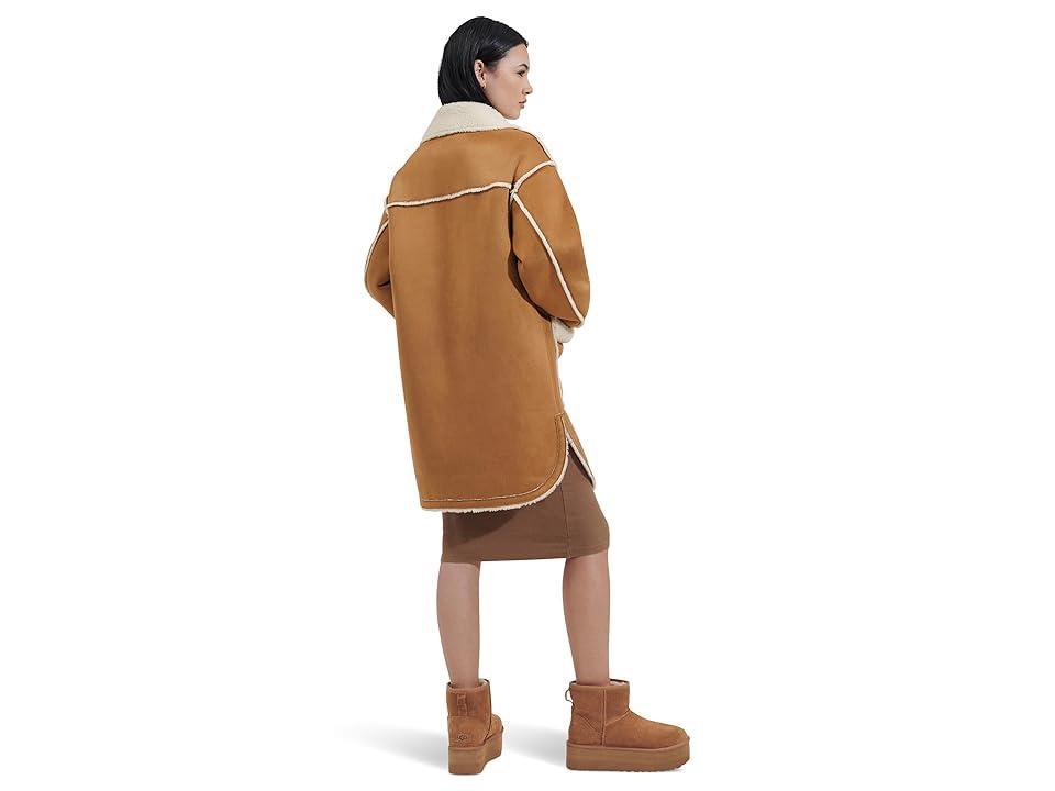 UGG Takara Luxefluff Mid Jacket (Chestnut) Women's Jacket Product Image