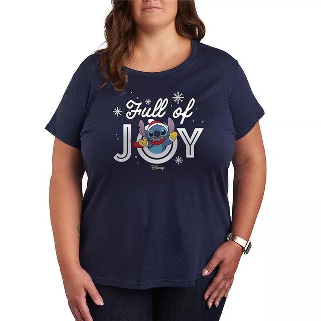 Disneys Lilo and Stitch Plus Size Full Of Joy Graphic Tee, Womens Blue Product Image