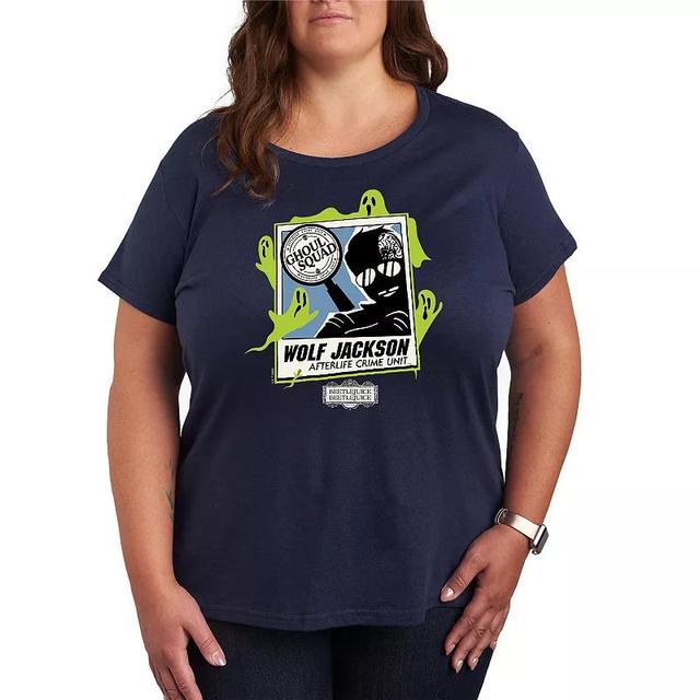 Plus Size Beetlejuice 2 Wolf Jackson Graphic Tee, Womens Blue Product Image