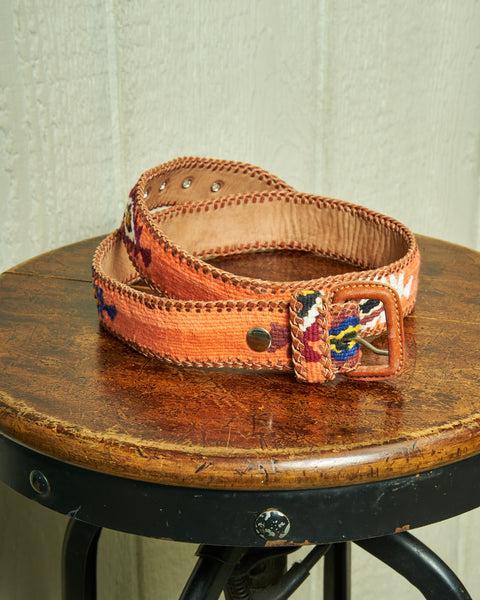 Guatemalan Whip Stitched Belt in Coral Product Image