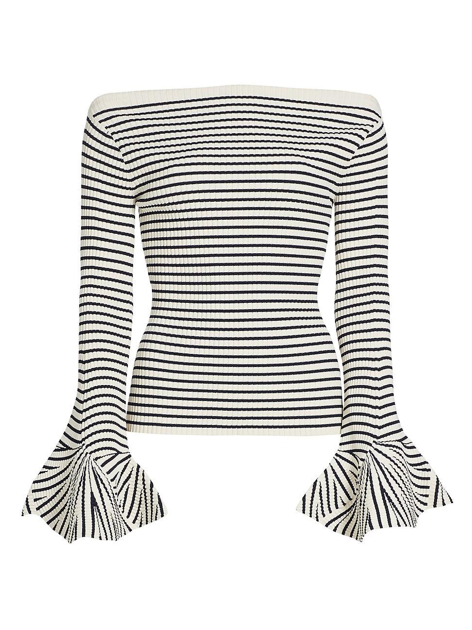 Womens Aster Striped Bell-Sleeve Top Product Image