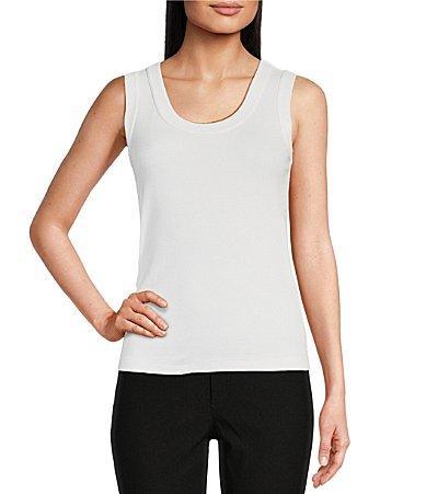 NIC+ZOE Plus Size Perfect Knit Rib Scoop Tank (Paper ) Women's Clothing Product Image