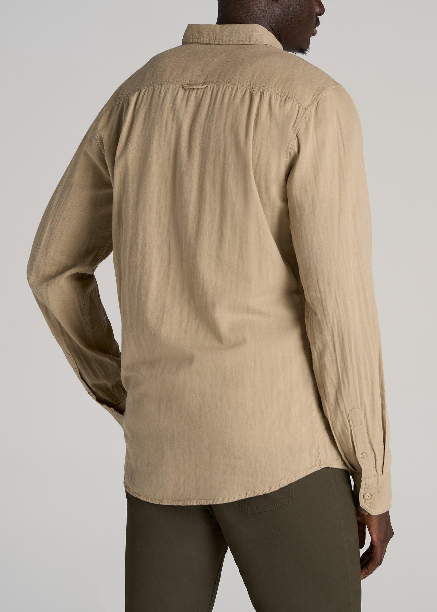 LJ&S Double Weave Shirt for Tall Men in Vintage Buck Product Image