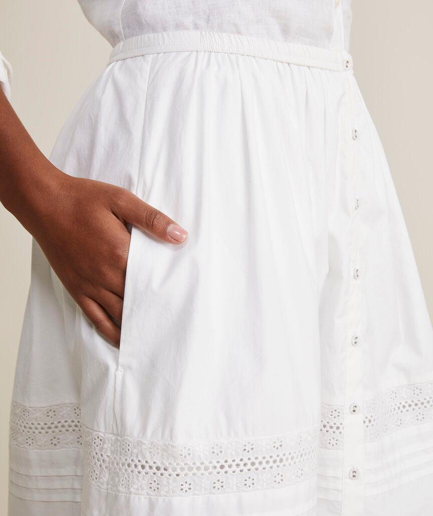 Poplin Lace Midi Skirt Product Image