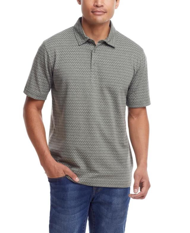 Weatherproof Vintage Mens Short Sleeve Jacquard Polo Shirt Product Image