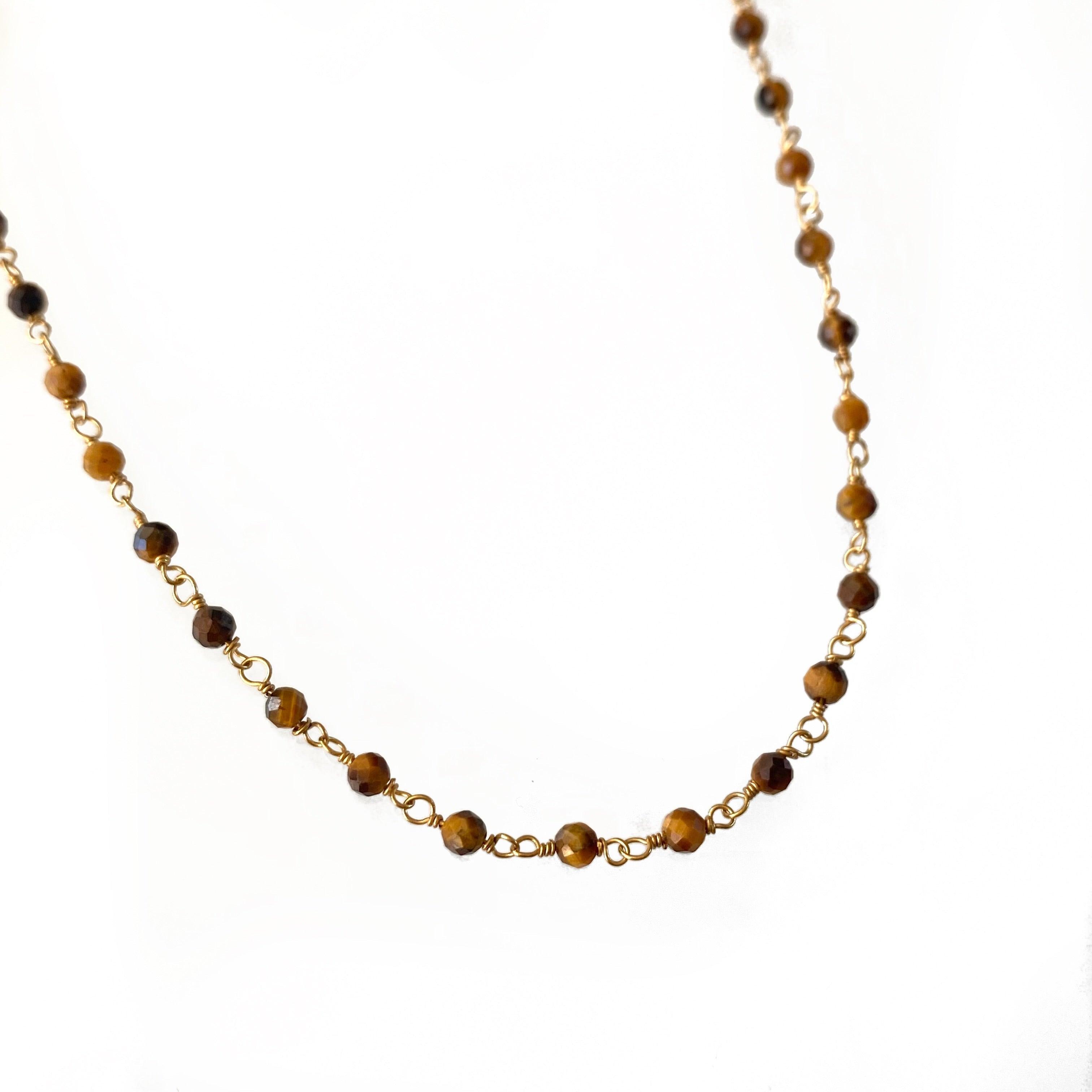 Wire Wrapped Tigers Eye Necklace Product Image