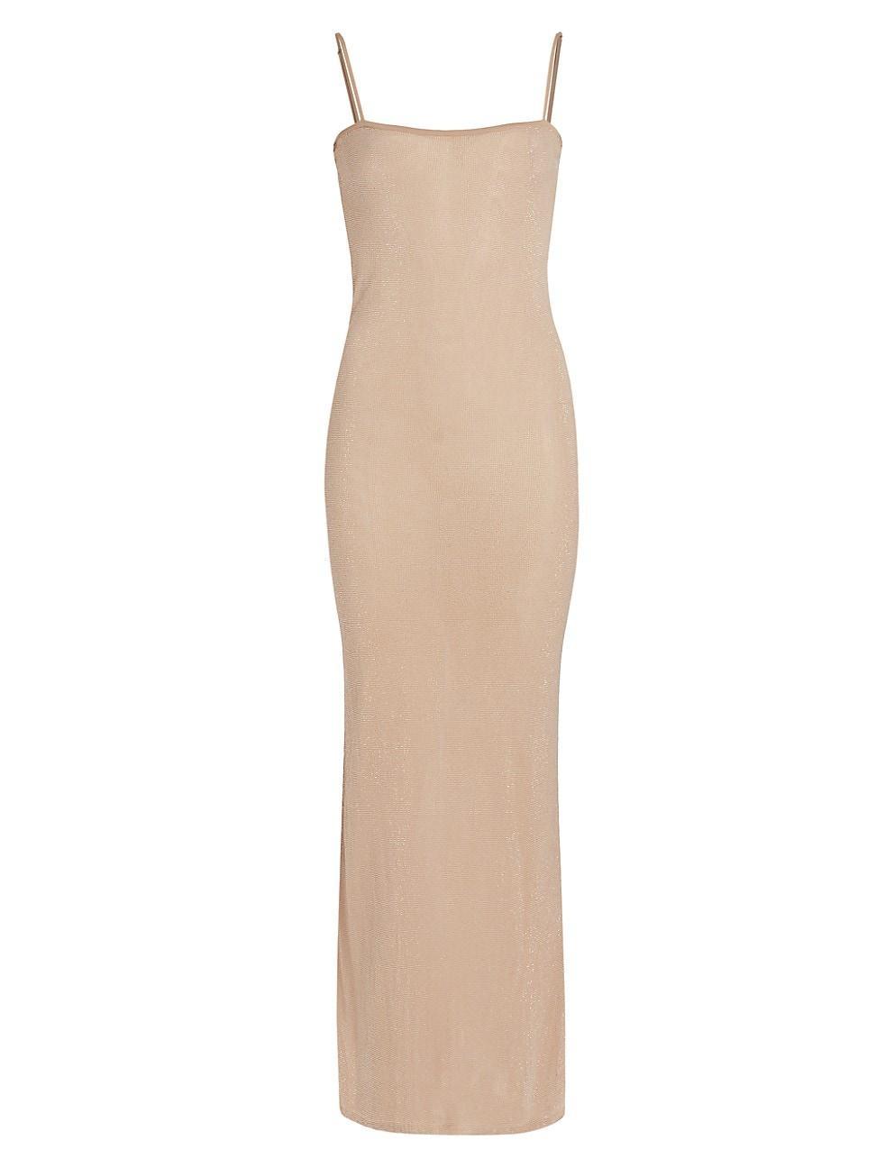 Womens Hotfixed-Crystal Maxi Slip Dress Product Image