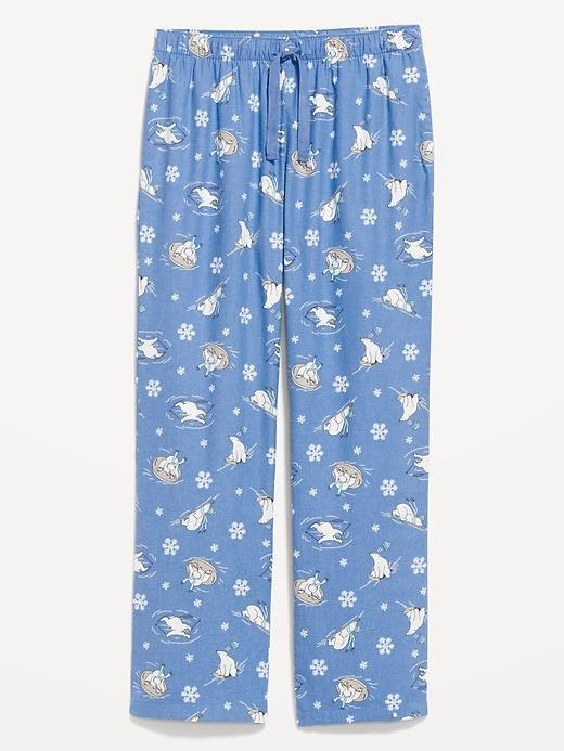 Mid-Rise Printed Flannel Pajama Pants Product Image