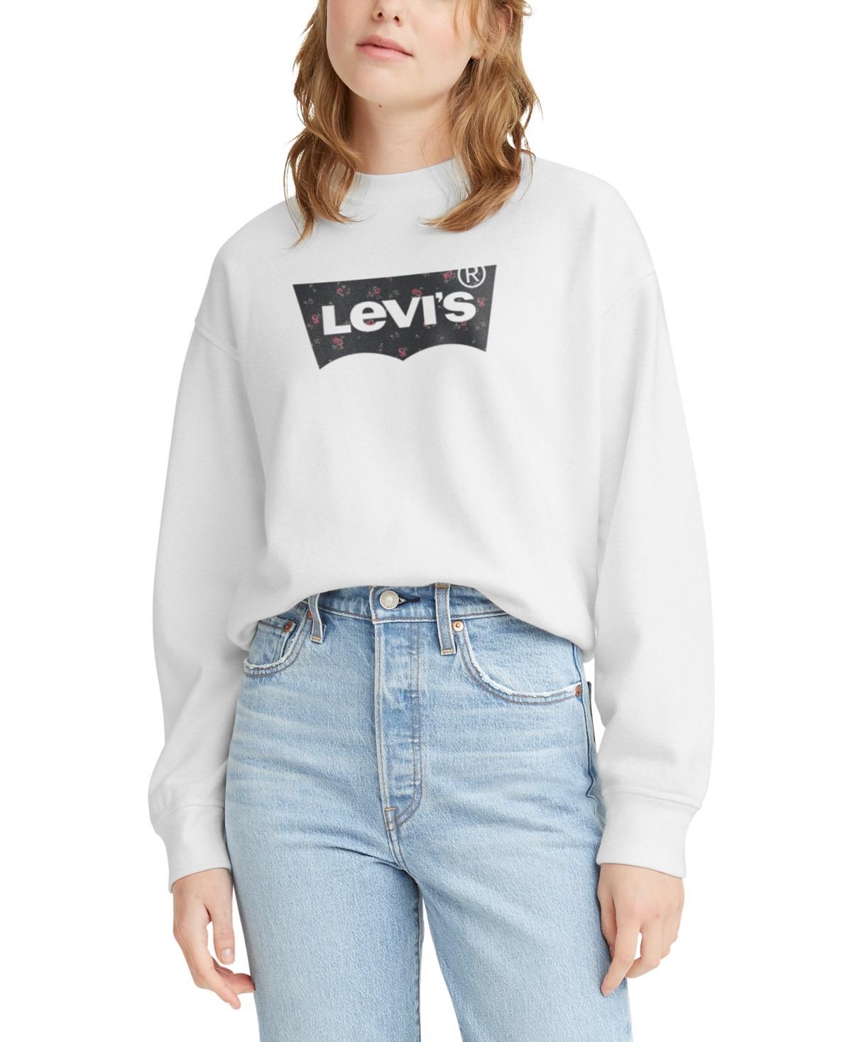 Levis Womens Comfy Logo Fleece Crewneck Sweatshirt Product Image