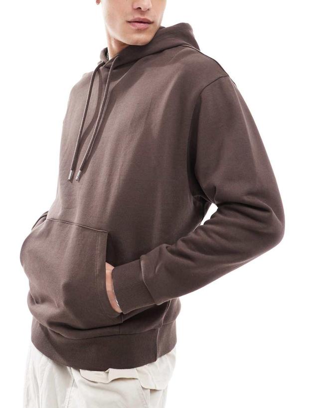 ASOS DESIGN essential oversized hoodie in brown Product Image