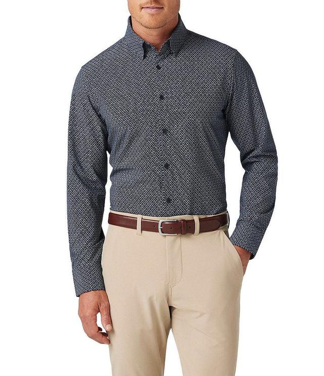 Mizzen+Main Performance Stretch Leeward Diamond Print Long Sleeve Woven Shirt Product Image