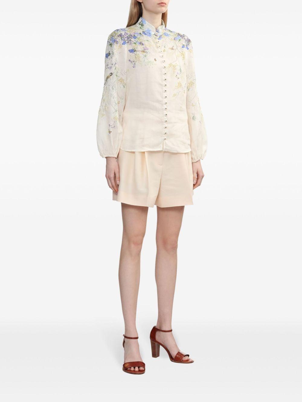 ZIMMERMANN Matchmaker Tuck Front Shorts In Pink Product Image