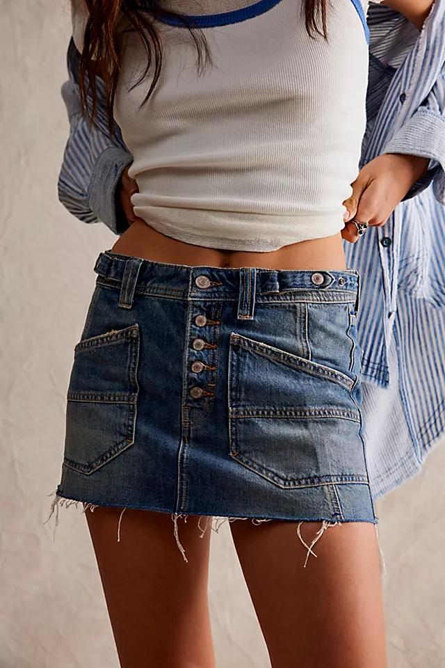 Izzie Denim Mini Skirt Product Image