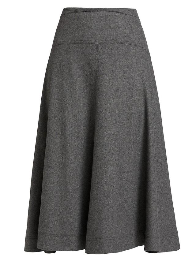 Womens Rasima Twill A-Line Midi-Skirt Product Image