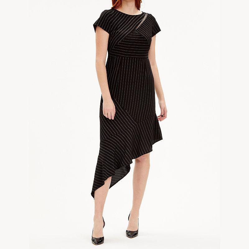 Womens Focus By Shani Asymmetrical Striped Sheath Midi Dress Product Image