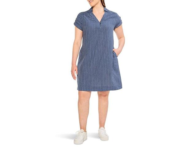 NIC+ZOE Central Park Stripe Linen Blend Shift Dress Product Image