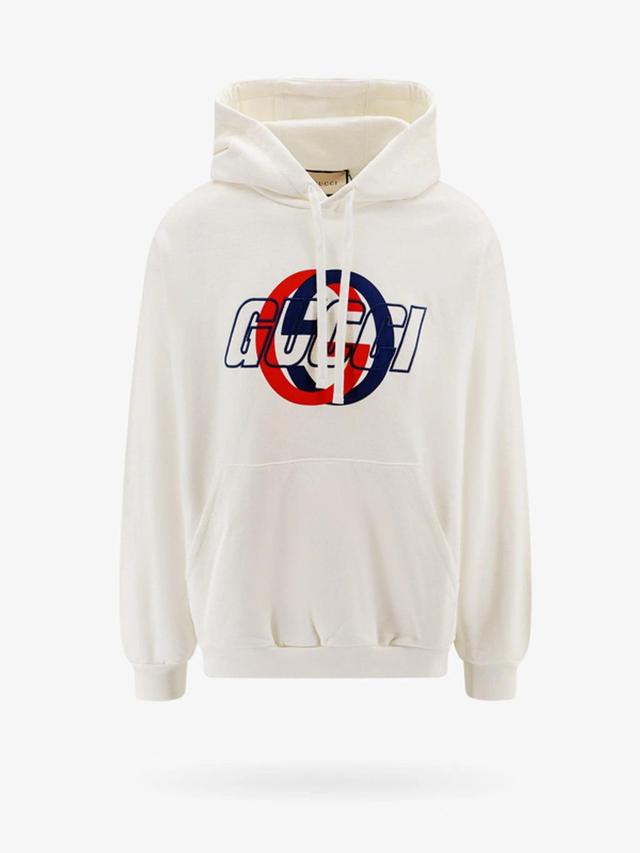 GUCCI Cotton Jersey Hooded Sweatshirt In White Product Image