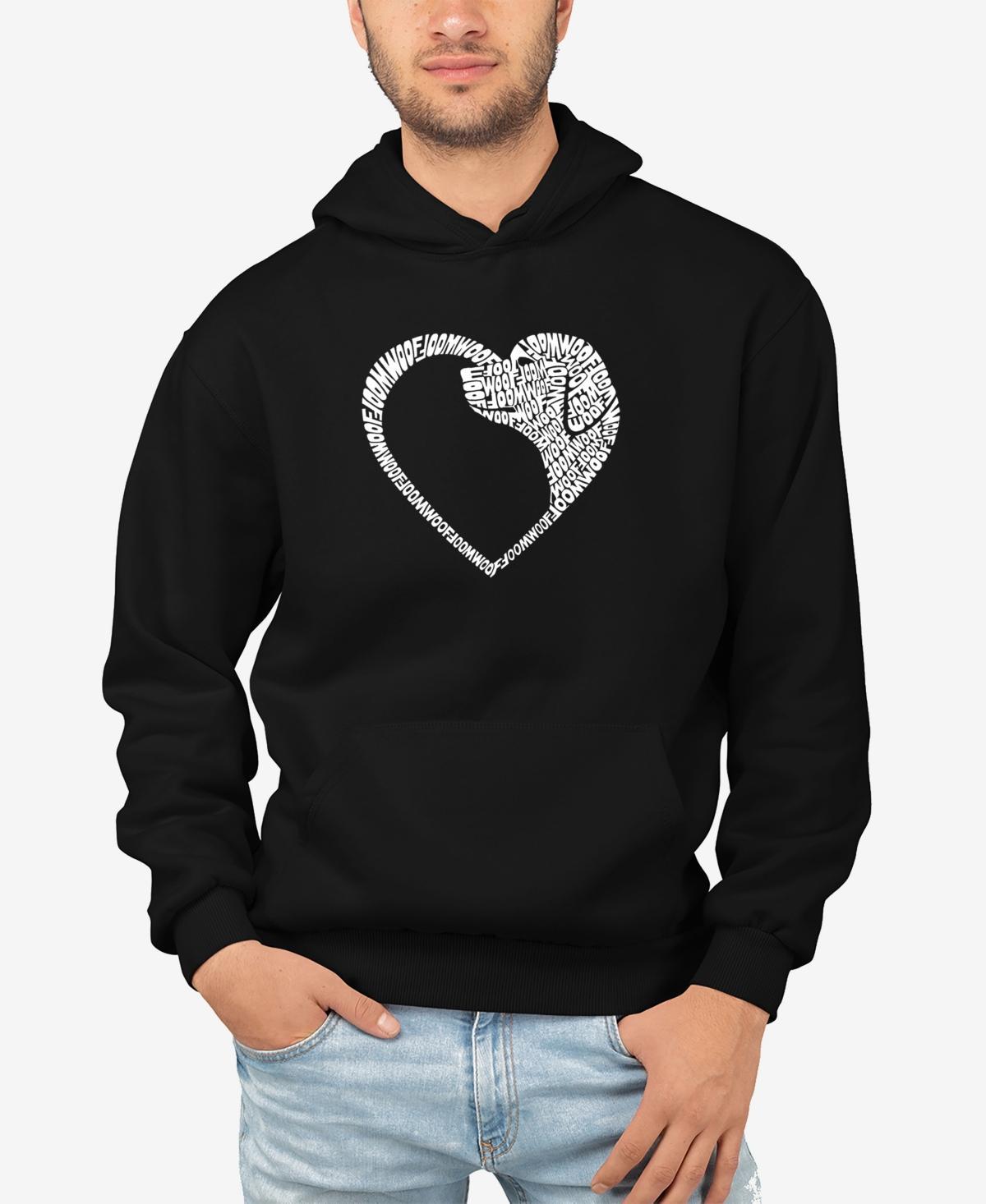 La Pop Art Mens Dog Heart Word Art Hooded Sweatshirt Product Image