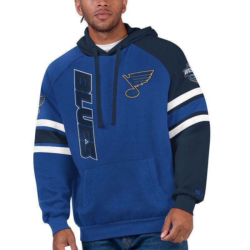 Mens Starter /Navy St. Louis s Gauntlet Raglan Pullover Hoodie Product Image