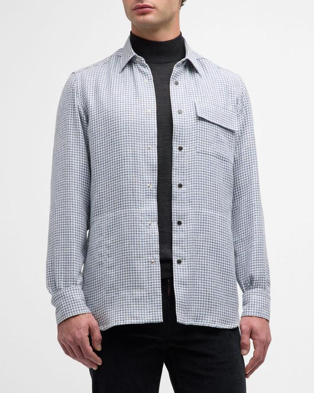 Mens Micro-Houndstooth Overshirt Product Image