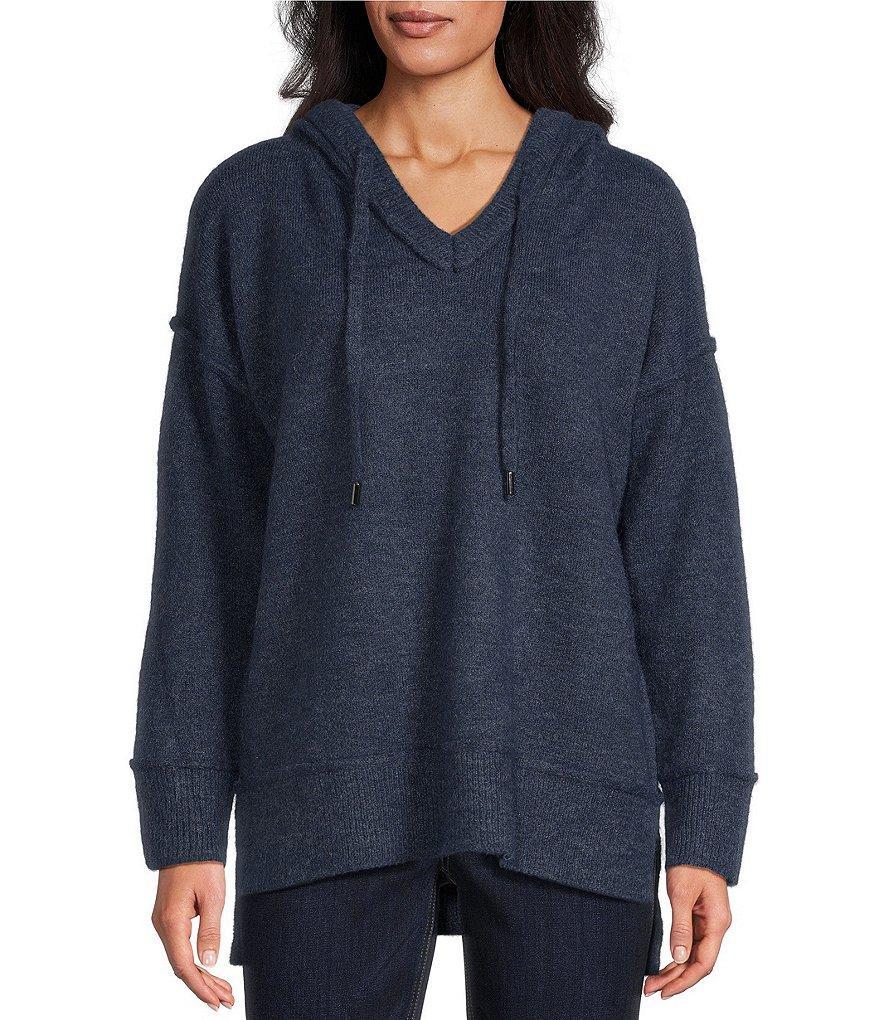 Westbound Petite Size Long Sleeve Hooded Sweater Product Image