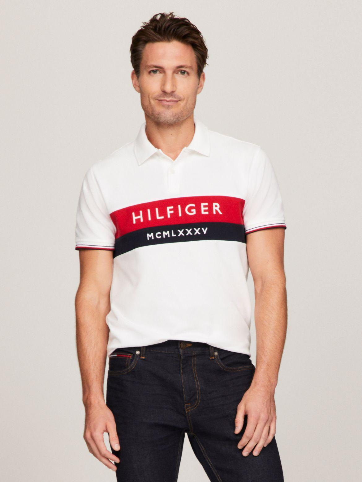 Tommy Hilfiger Men's Regular Fit Embroidered Hilfiger Polo Product Image