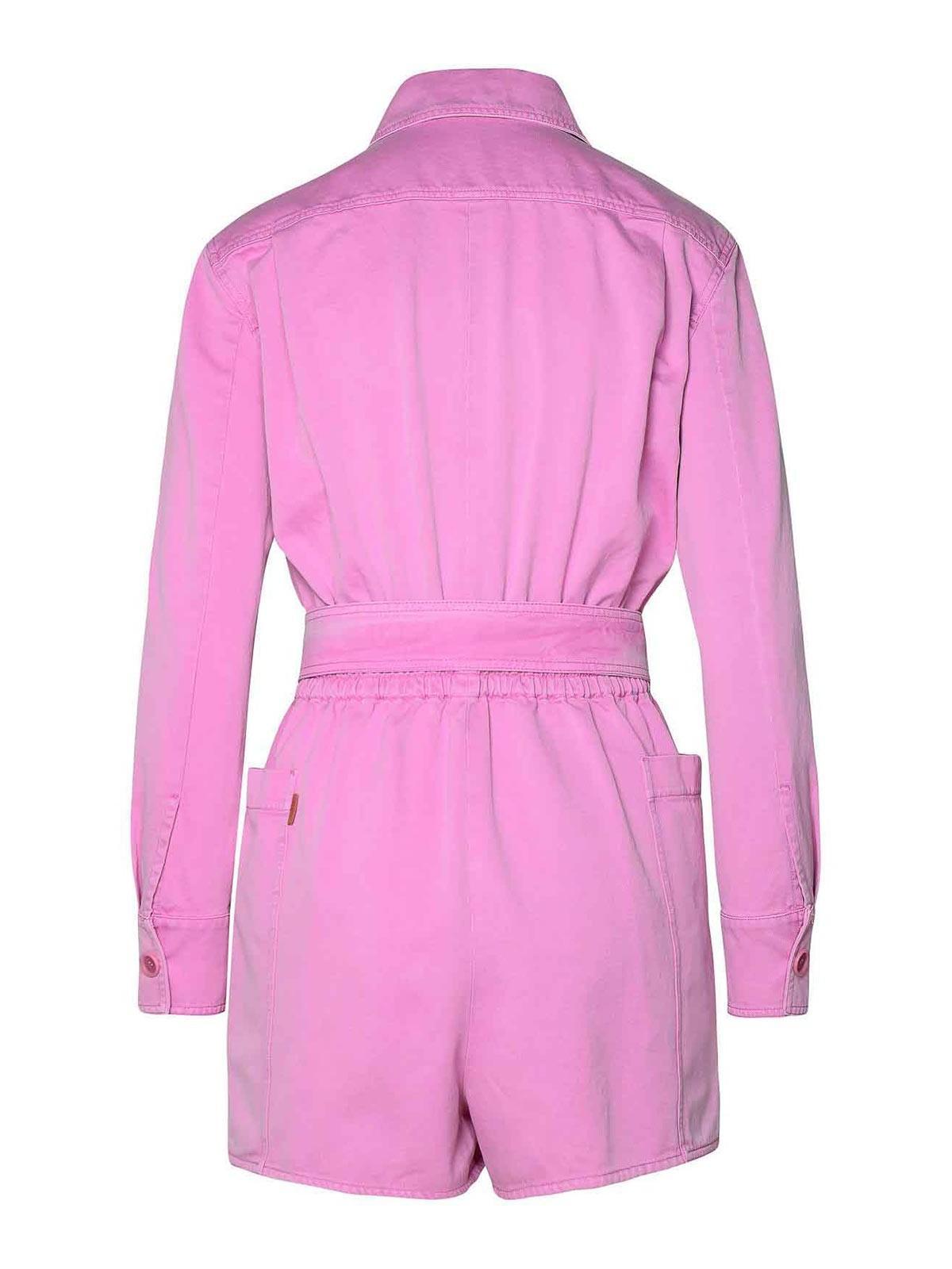 MAX MARA Peony Cotton Short Jumpsuit In Lilac Product Image