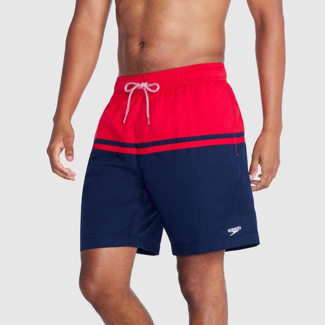 Speedo Mens 7 Colorblock Swim Shorts - Red/Blue XXL Product Image