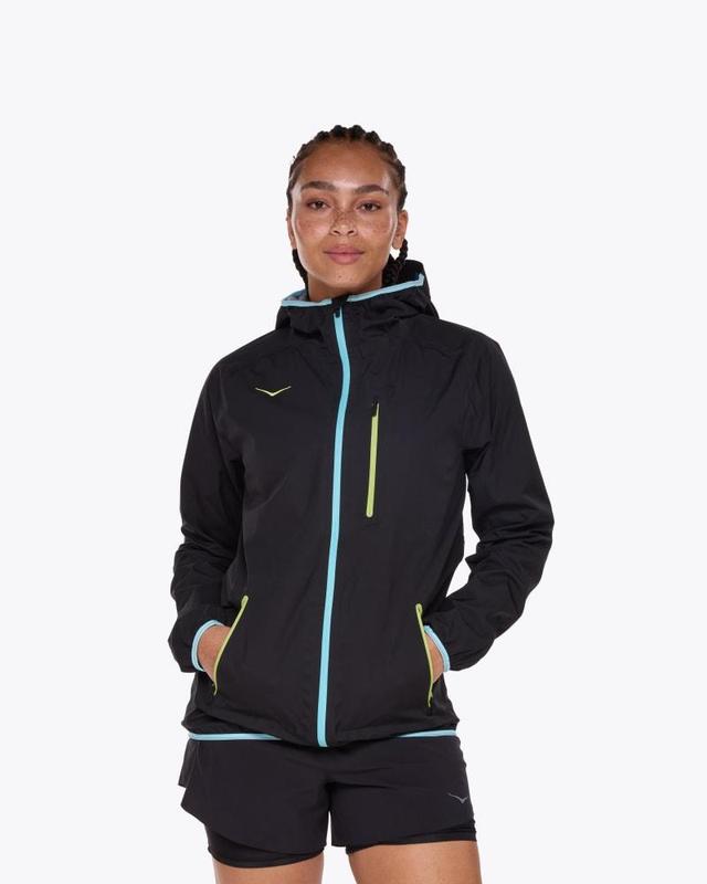 HOKA Womens Tecsky Waterproof Jacket in Virtual Teal, Size XXL Product Image