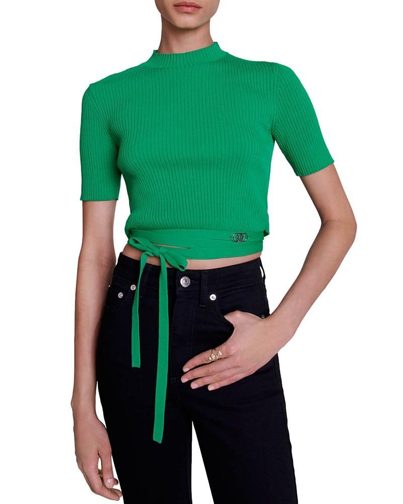 Maje Moseanne Rib Knit Crop Top Product Image