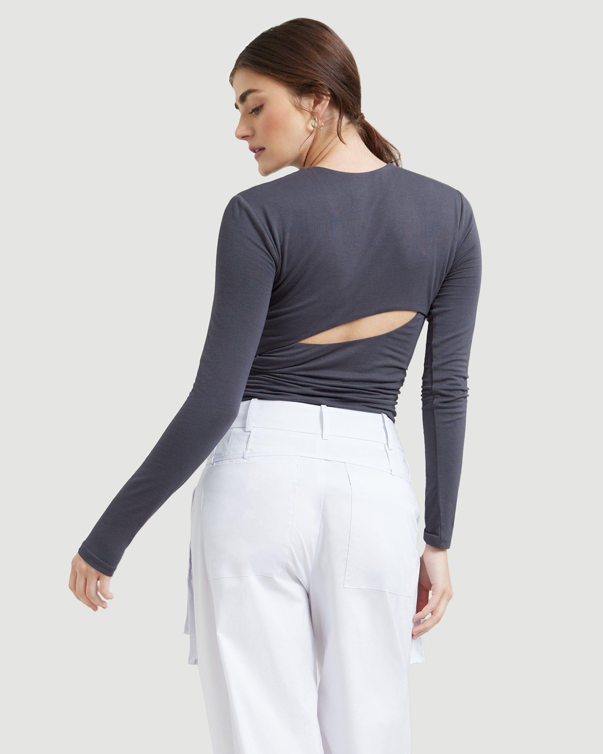 Mia Ruched Long-Sleeve Tee Product Image