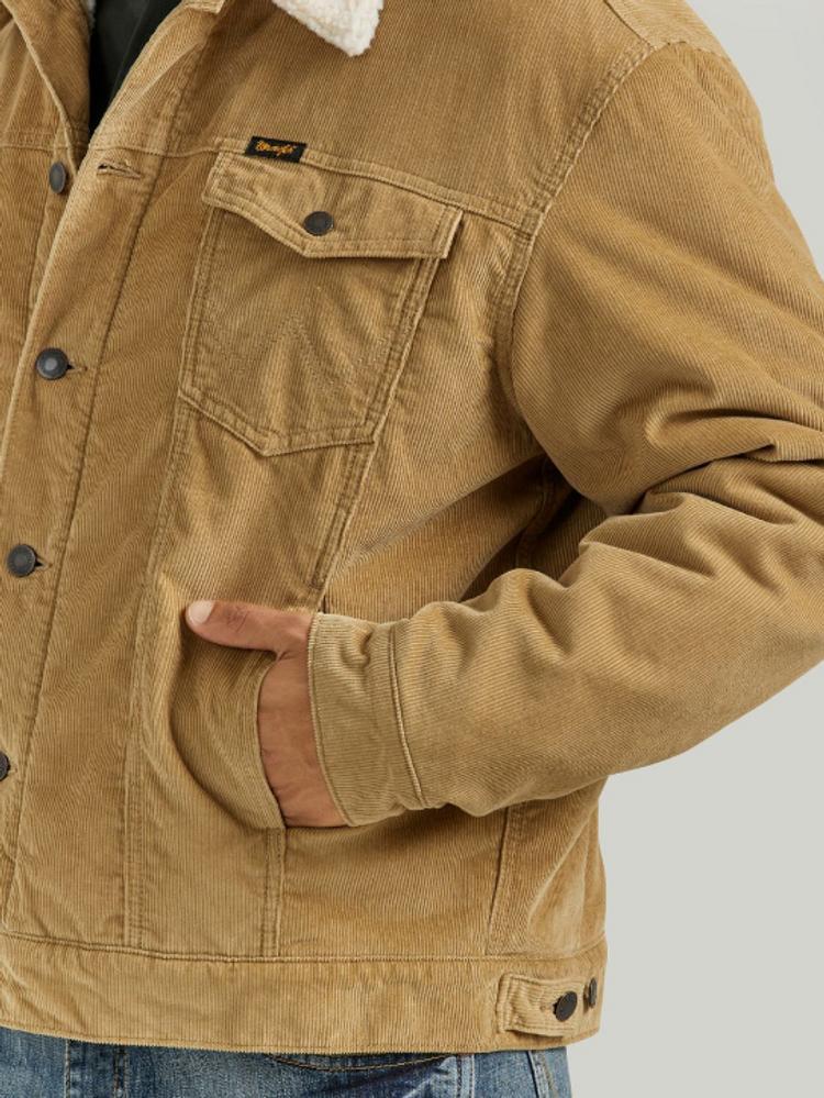 Wrangler® Men's Wheat Corduroy Sherpa Lined Jacket Product Image