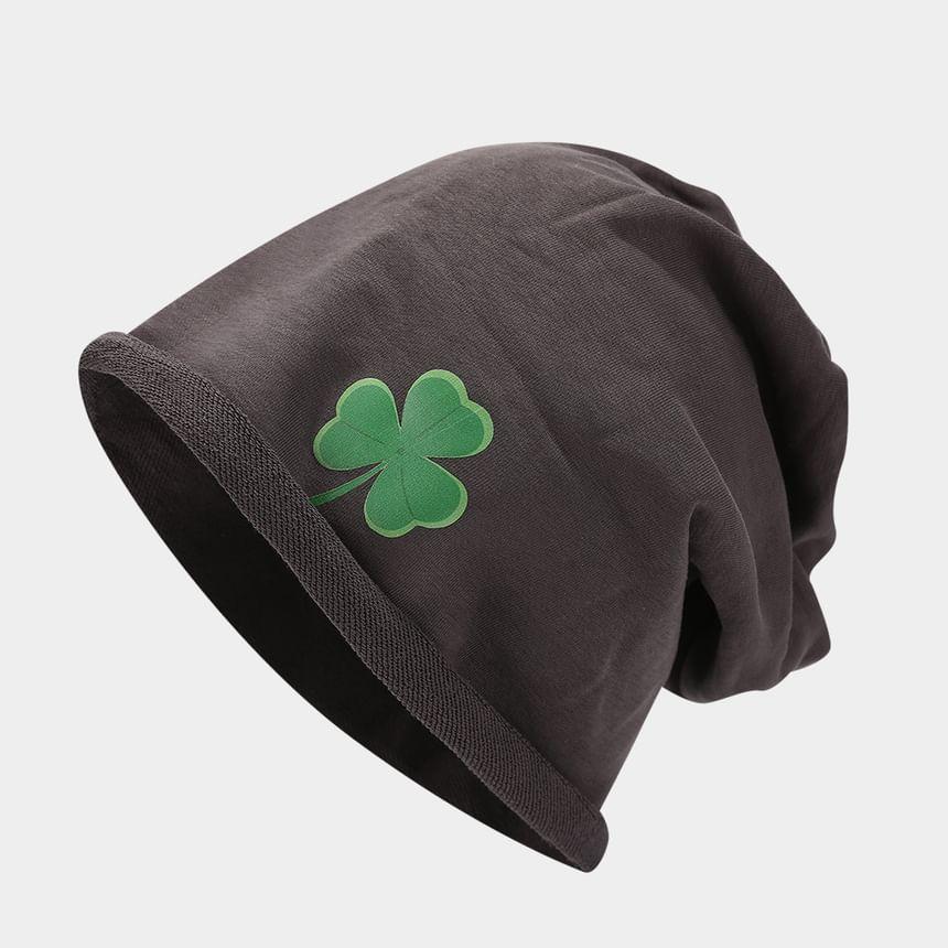 Four-Leaf Clover Embroidered Beanie Product Image