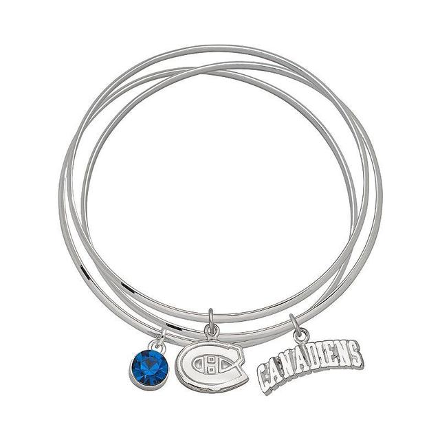 LogoArt Montreal Canadiens Silver Tone Bangle Bracelet Set, Womens, Blue Product Image