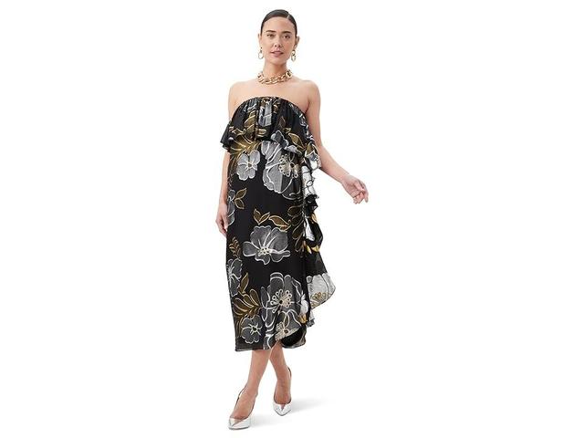 Womens Itsuki Metallic Floral Strapless Midi-Dress Product Image