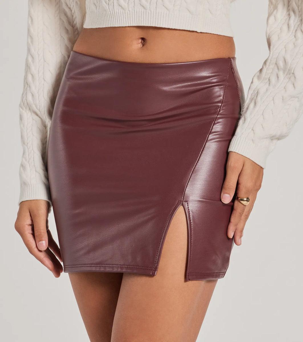 Bold Allure Faux Leather Mini Skirt product image