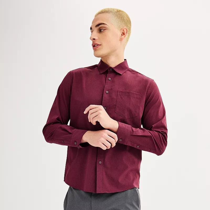 Mens FLX Performance Untucked-Fit Long Sleeve Button Down Shirt Product Image