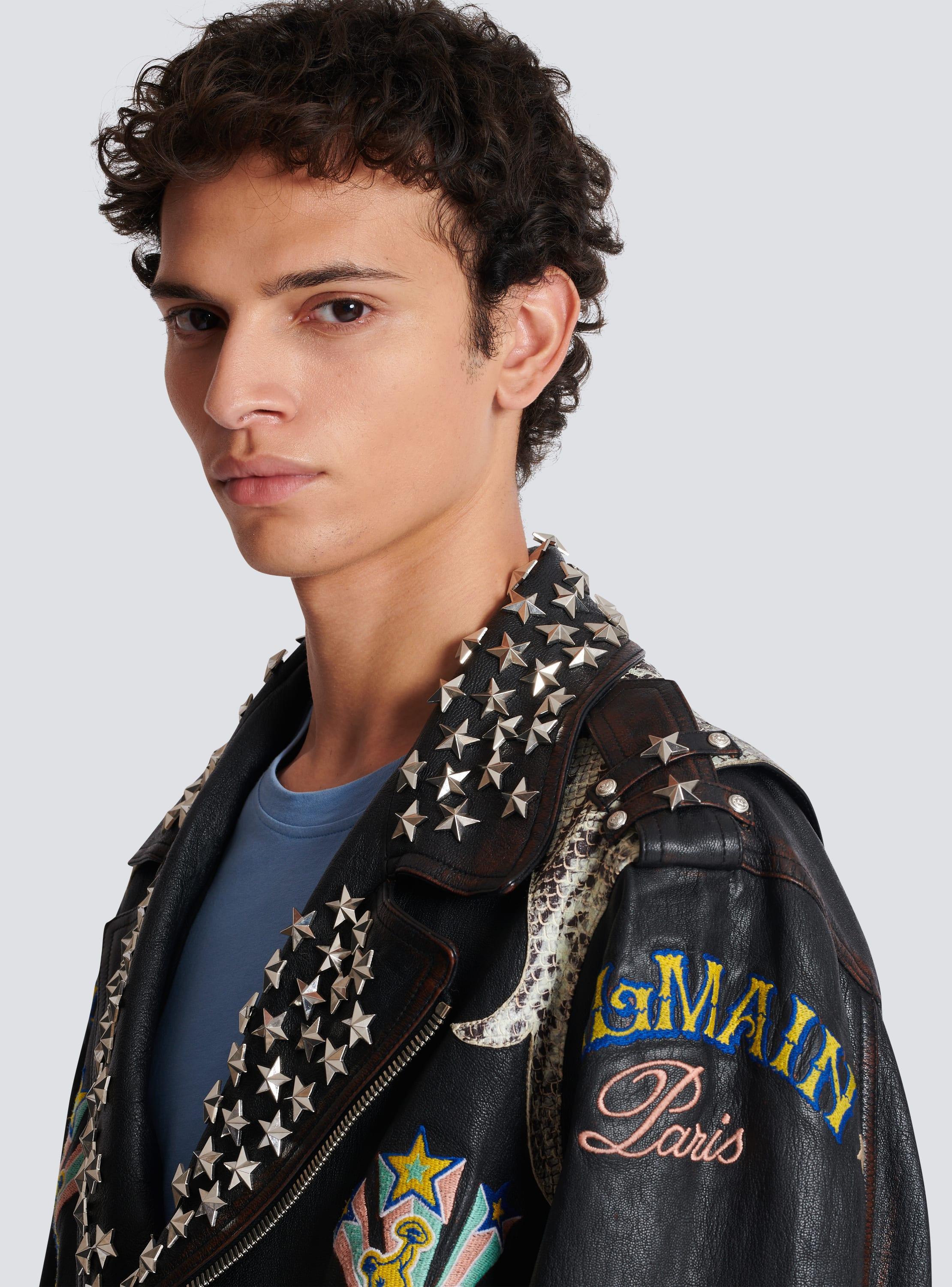 Balmain Western leather biker jacket Product Image