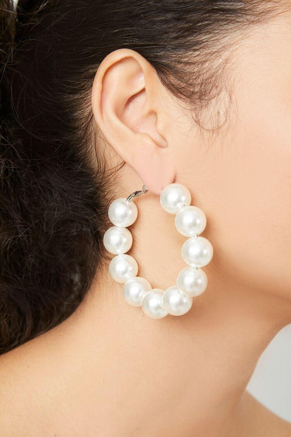 Faux Pearl Hoop Earrings | Forever 21 Product Image