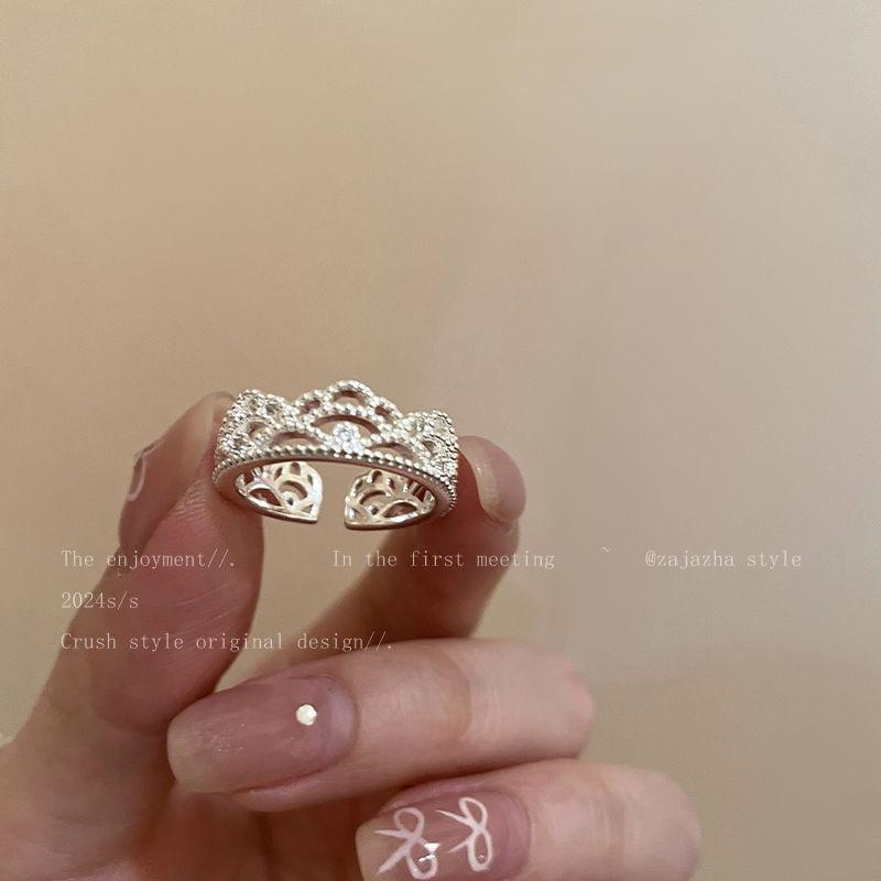 CZ Cutout Alloy Open Ring Product Image