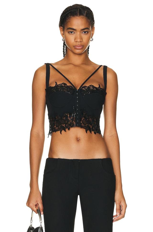 VERSACE Lace Bralette Top Black. (also in ). Product Image